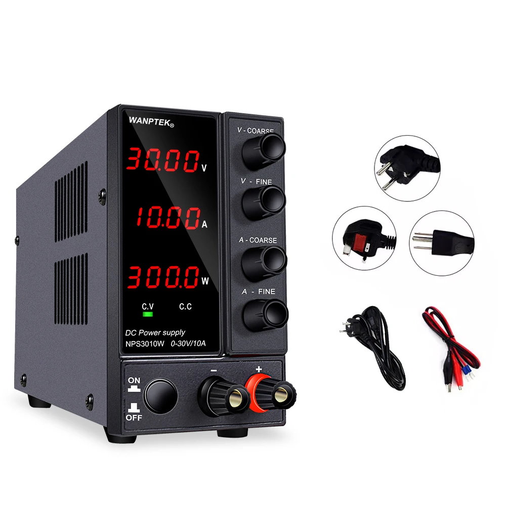 Wanptek Adjustable DC power supply 30V 10A 60V 5A Lab Bench Power Source Stabilized Power Supply Voltage Regulator Switch 220V-6