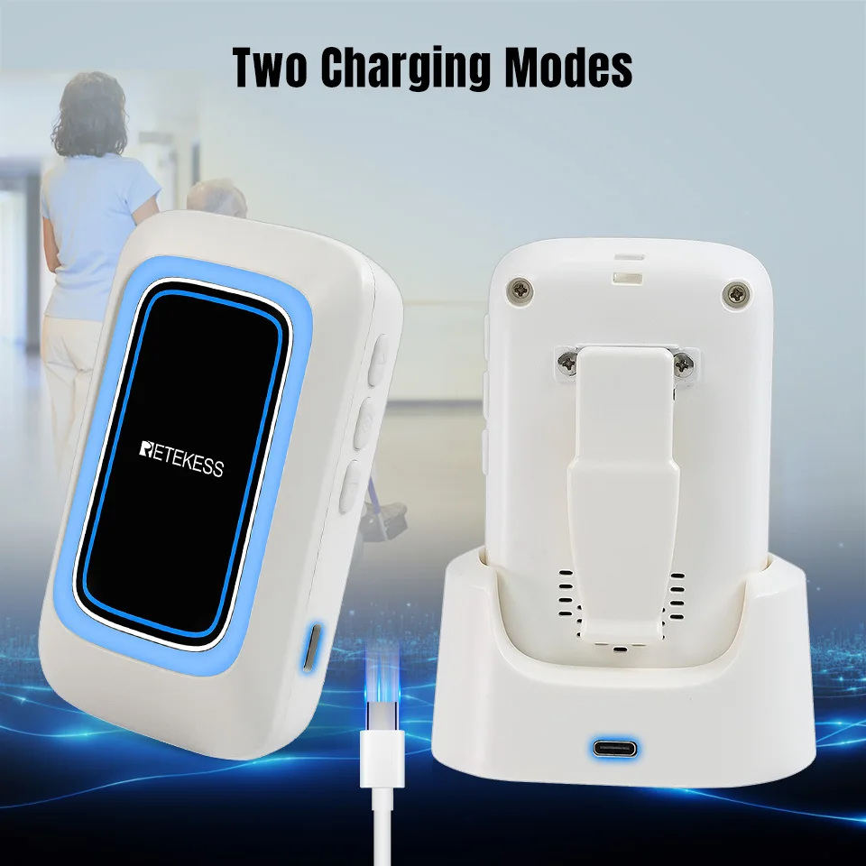 Retekess TH109 Caregiver Pager Wireless Nurse Call Emergency Alert System Multi-lodeAlarm Call Button For Elderly Patients Home-5