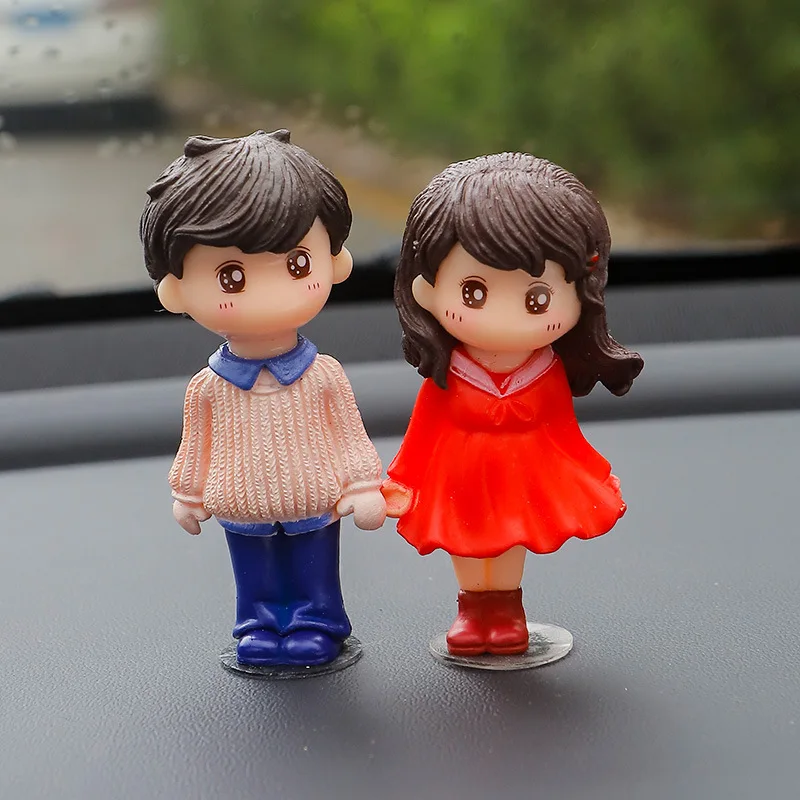 Car Accessories Cute Cartoon Couples Action Figure Figurines Balloon Ornament Auto Interior Dashboard for Girls Gifts Drop-4