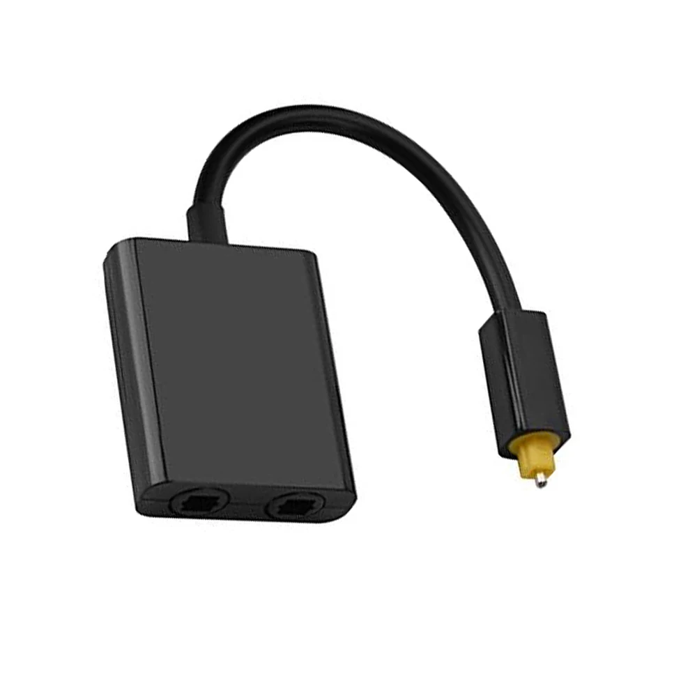 Elistooop Digital SPDIF Optical Audio Splitter 2 Way Toslink Splitter Adapter 1 input 2 Output SPDIF Optical Cable Splitter Hub-3