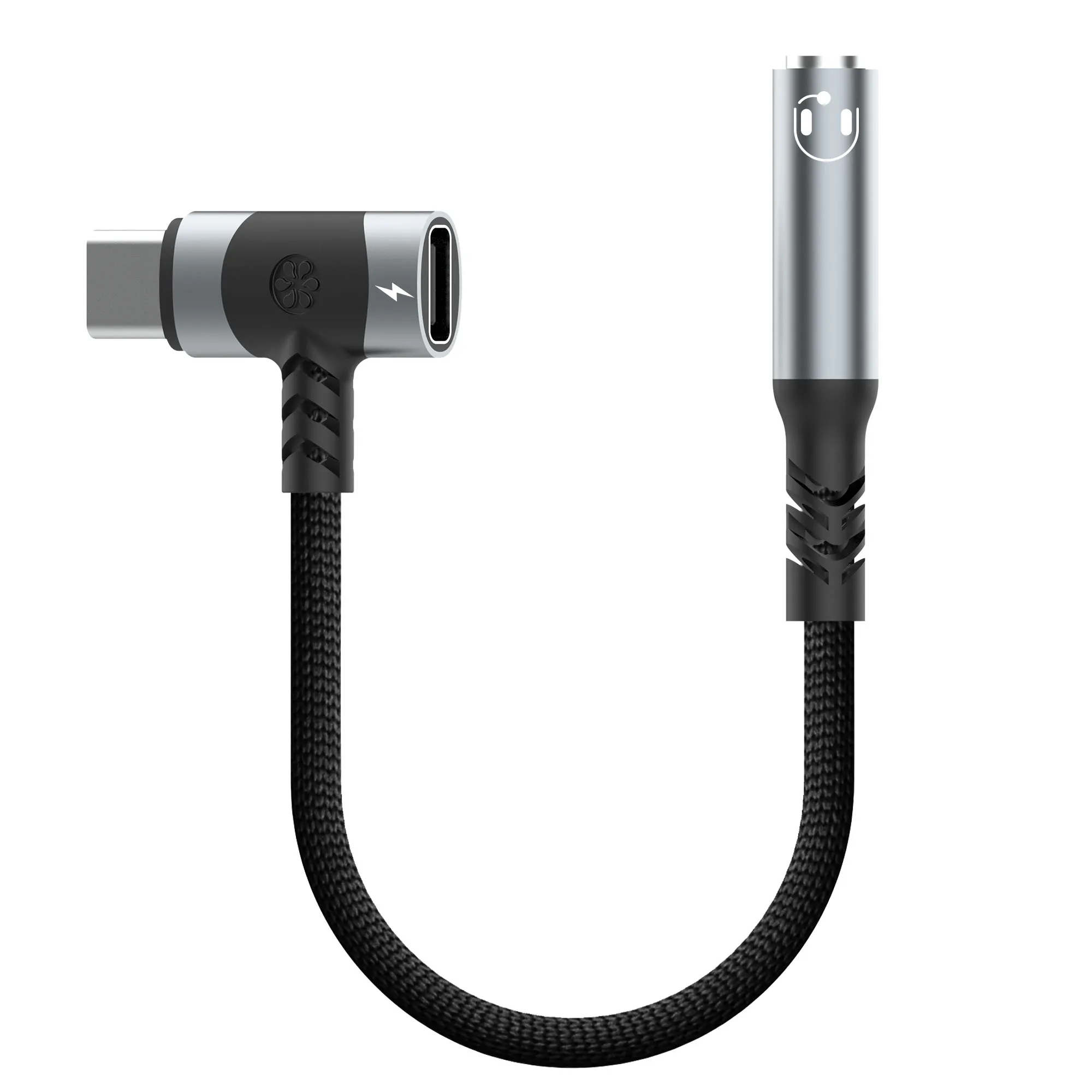 USB C to 3.5mm earphones and charger adapter 2-in-1 C-type to Aux microphone jack, with PD 100W fast charging encryption dongle.-6