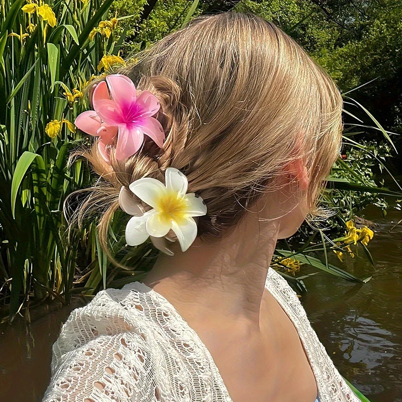 Fashion Flower Hair Clips For Women Bohemia Large Hair Claw Clamp Hairpins Barrettes Girls Beach Hair Accessories Headwear Gifts-2