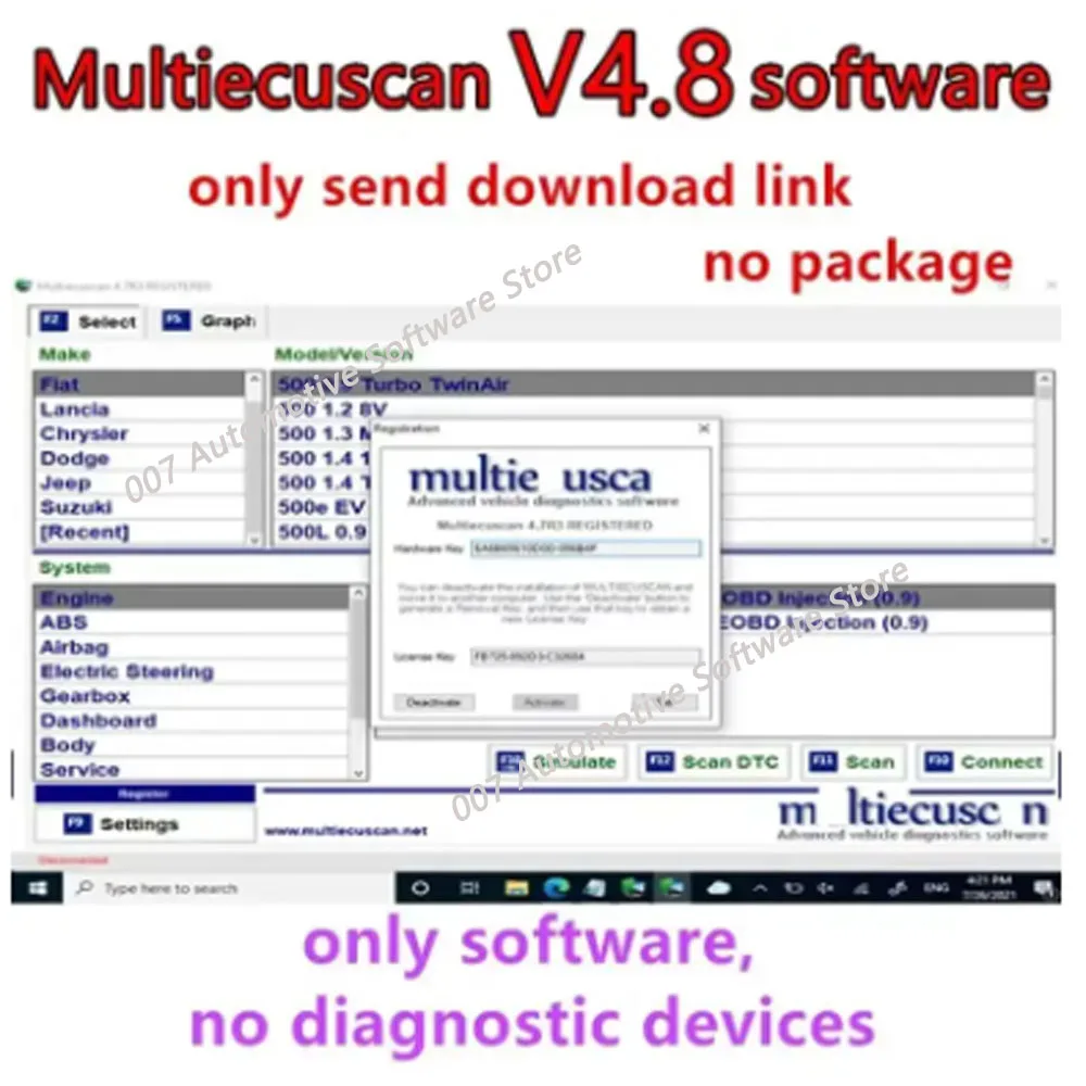 2025 Multiecuscan V4.8 v4.9 v5.0 for Fiat Chrysler Dodge Jeep & Suzuki Scanner Software 4.9 Works with ELM327 / OBD II tools-3