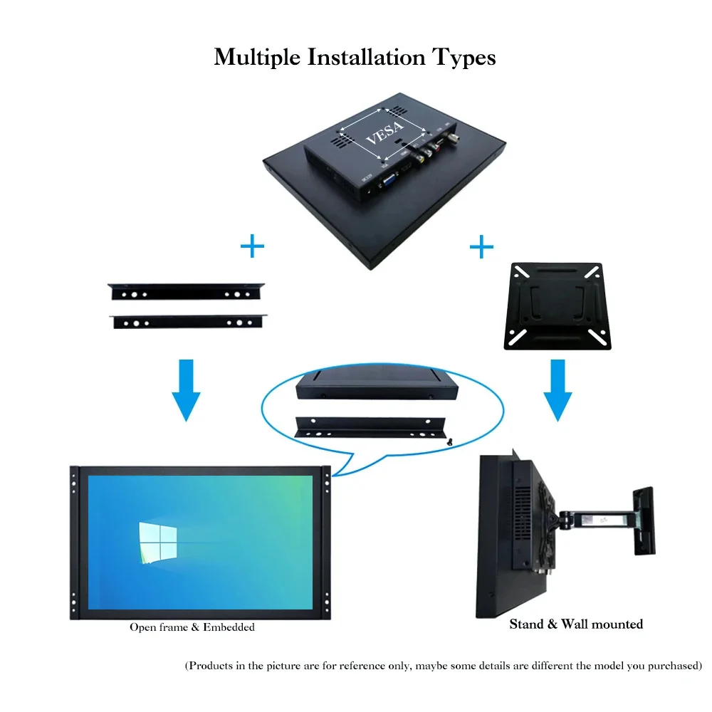 13.3 Inch 1920*1080P HD Open Frame Resistive/Capacitive Touch Screen Monitor Laptop VESA/Wall Mounted  With VGA HDMI Interface-4