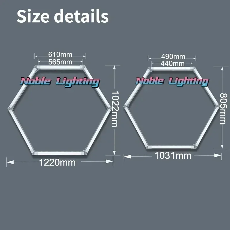 2 Years Warranty Honeycomb LED Car Detailing Ceiling Light Customized 5x12M Hexagon Light for Car Showroom 4S Workshop Dropship-4