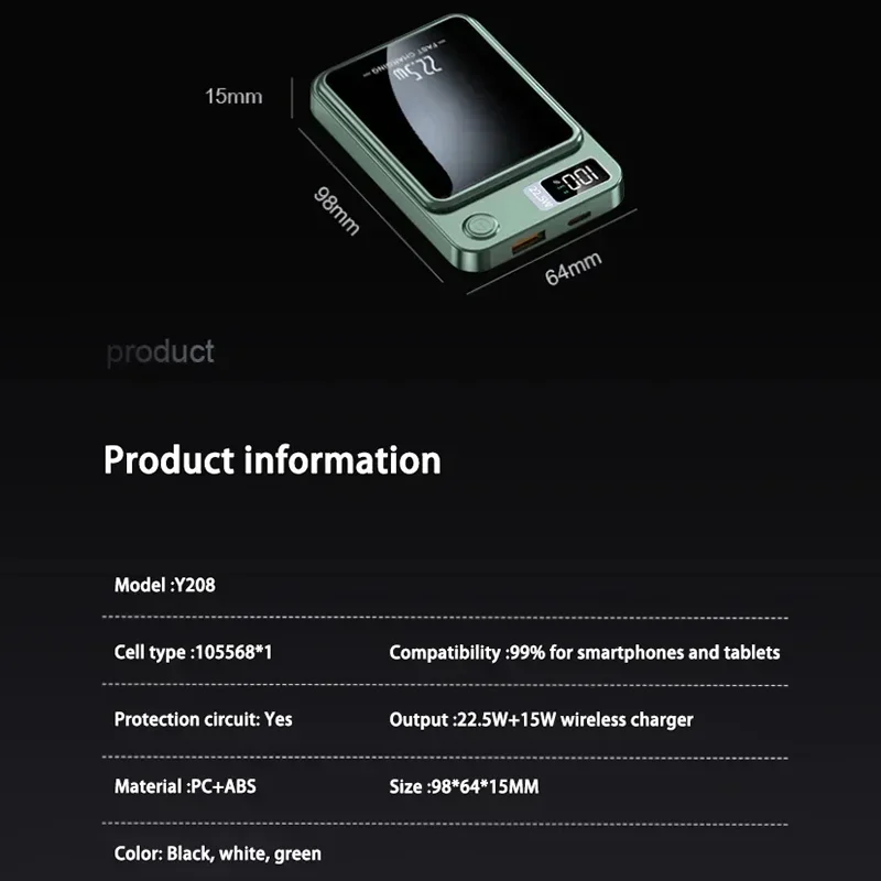 Xiaomi 100000mAh Magnetic Power Bank Wireless Fast Charger For Magsafe Portable Auxiliary Battery For iphone Huawei Samsung 2025-6
