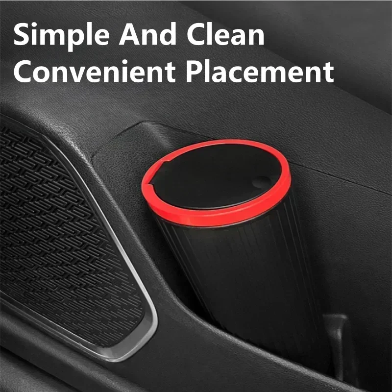 Car Trash Bin Can Mini Auto Dust Organizer Car Interior Rubbish Bag Garbage Container Storage Box Bucket Auto Accessories-4