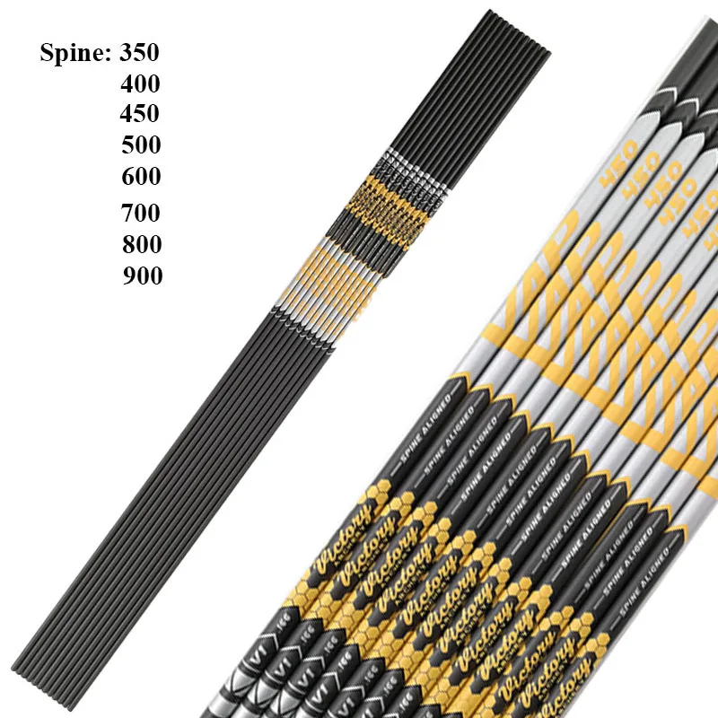 Archery Carbon Arrows Shaft ID4.2mm Spine 350-900 1.75inch Plastic Vanes 80 Grain Points for Recurve Bow Archery shooting 12pcs-2