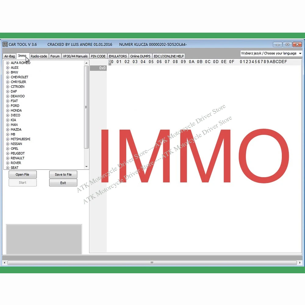Car Tool Software Cartool V3.6- best software for cleaning air-bag files clearing deleting Immo - any memory programmer-3