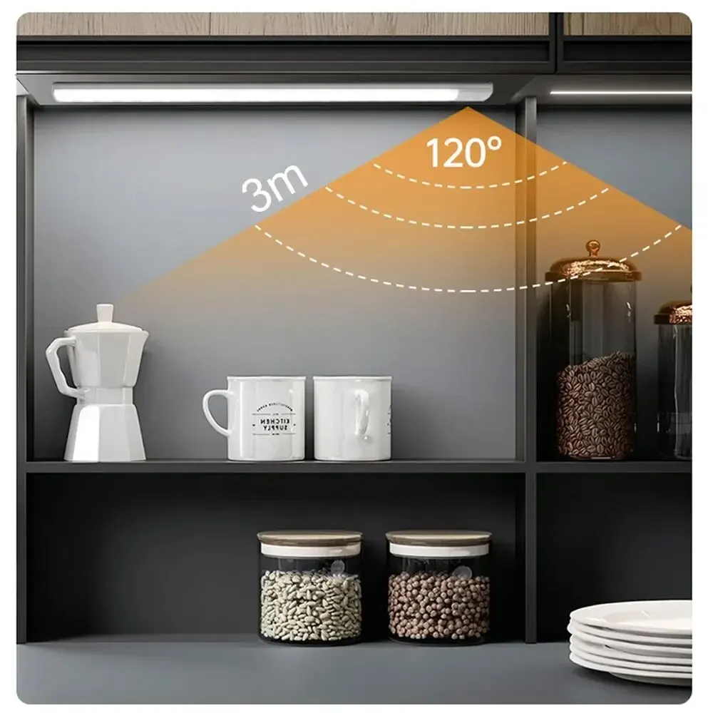 LED Cabinet Light USB Type-C Rechargeable Motion Sensor Led Lamp for Kitchen Wardrobe Cabinet Lighting 20cm/30cm/40cm/50cm/60cm-2