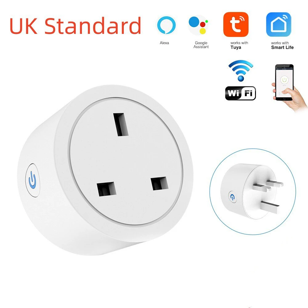 Smart Plug UK WIFI Timing Socket Smart Home Power Outlet Power Monitor Tuya Smart Life App Work with Aleax Google Home