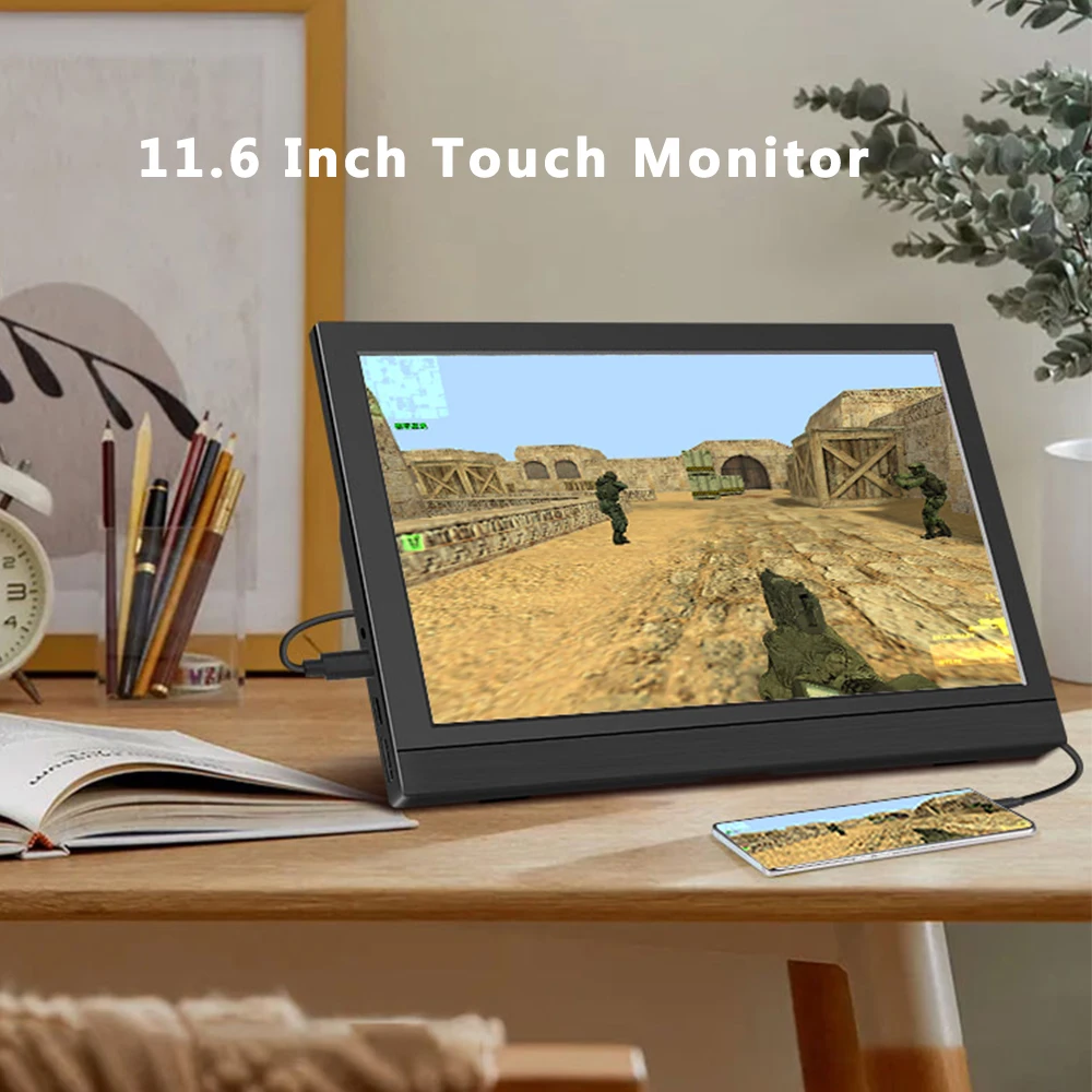 11.6 Inch Portable Touch Monitor 1366x768 60Hz Plastics Computer Dispaly HDMI-Compatible For Laptop PC Xbox Switch Gaming Screen-4