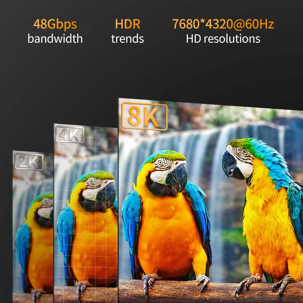 HDMI Cable 8K/60Hz 4K/120Hz 48Gbps HDMI2.1 Digital Cables  HDR For TV Box HDR10+ PS5 PS4 Laptop Monitor Projectors 1m 2m 3m 5m-5