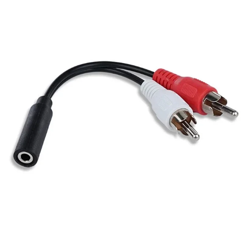 3.5 Audio Aux Socket Connector To Headphone Music Wire 3.5mm RCA Female  Jack Stereo Cable Y Plug  2  Male Adapter-3