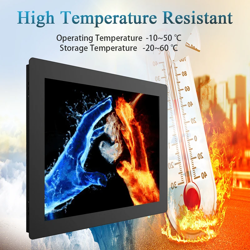 10.4/12.1/14/15 Inch Resistive Touch Industrial Monitor With VGA HDMI USB Embedded Portable Display HD LCD Screen-4