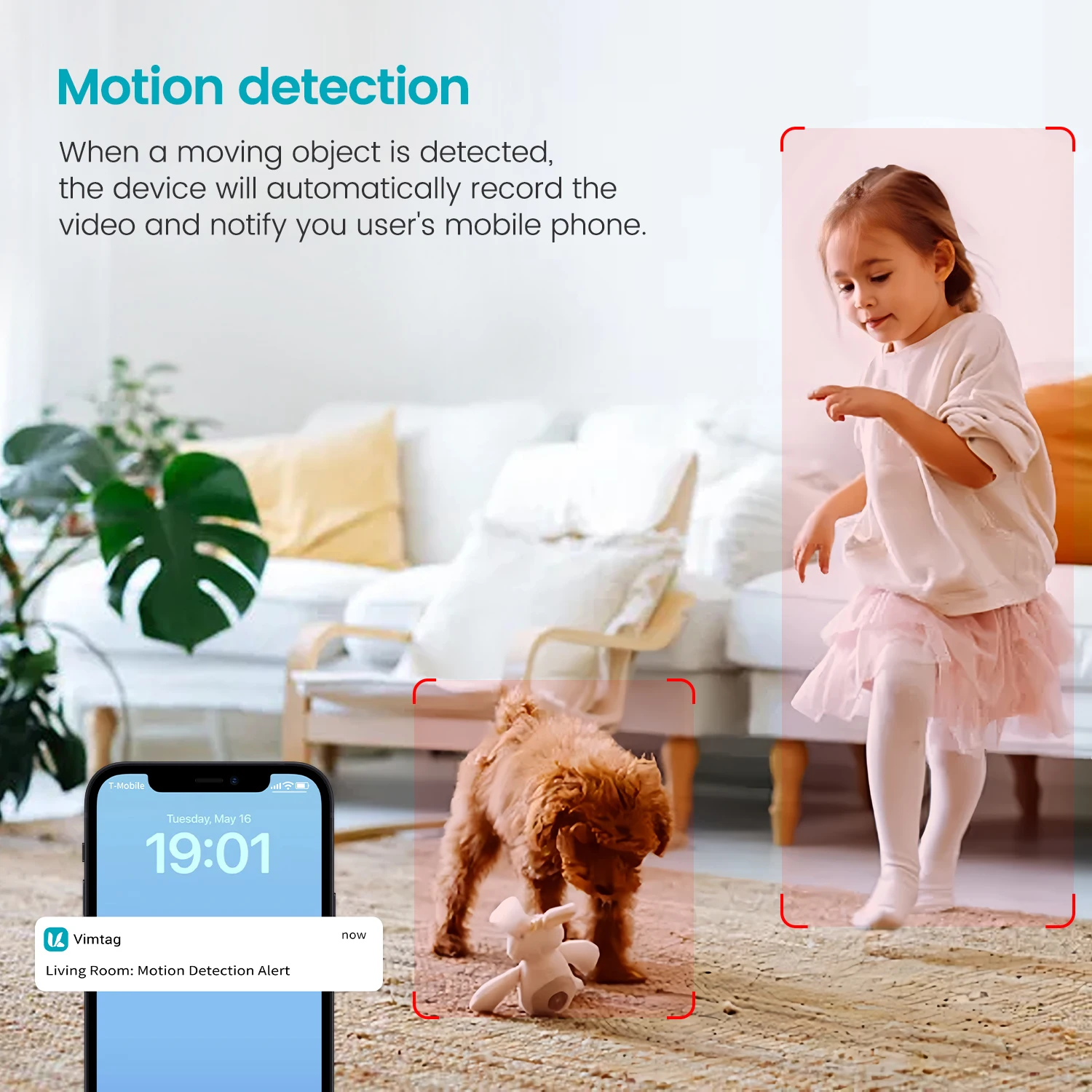 VIMTAG 6MP WIFI Camera 2-Way Audio Security IP Cam 3.5K HD IR Night Vision AI Human Detect Auto Alert Indoor Surveillance Camera-5