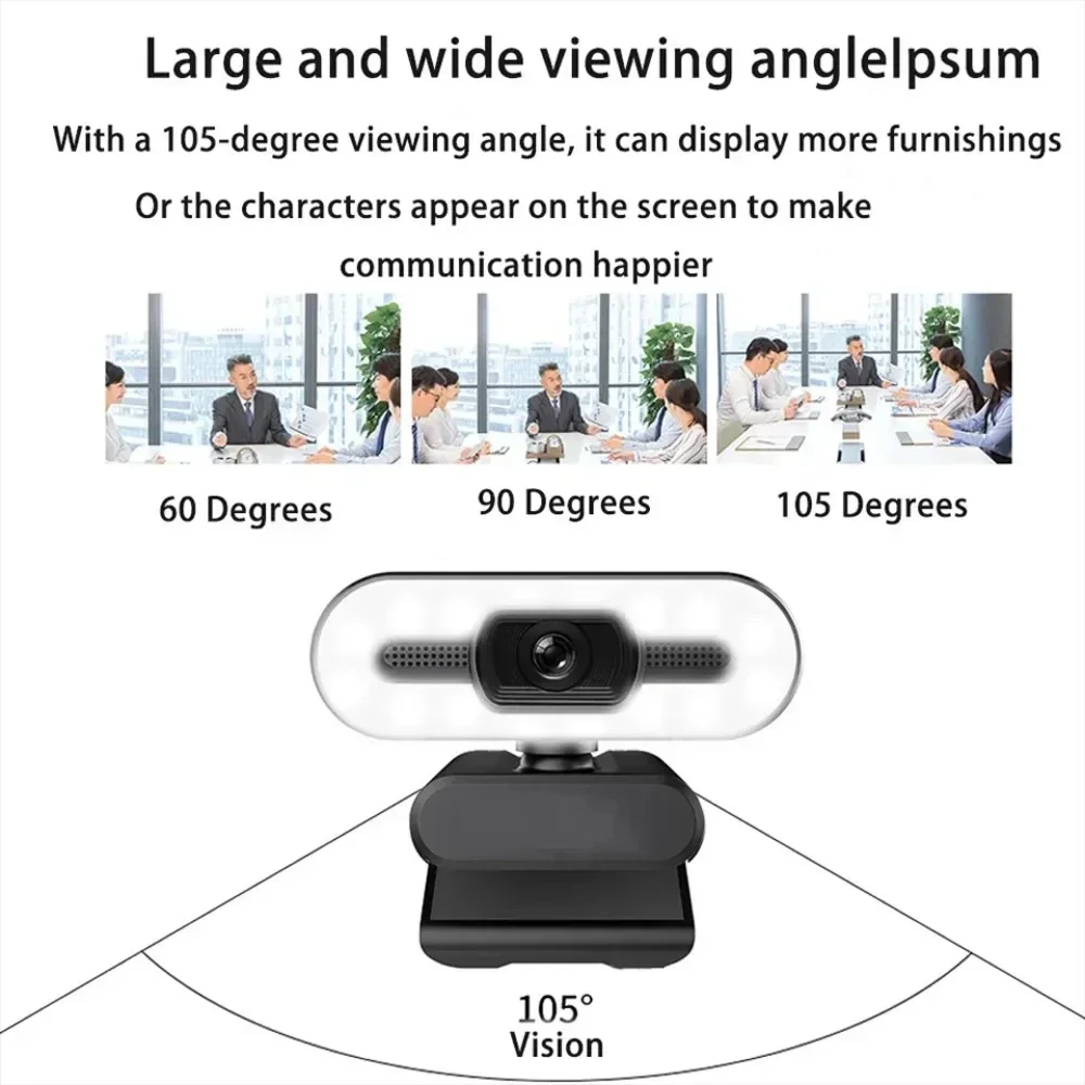 Portable Full HD 1080P 2K 4K Webcam PC Laptop Auto Focus Webcam Live Streaming Flexible with Microphone Live Broadcast withLight-4