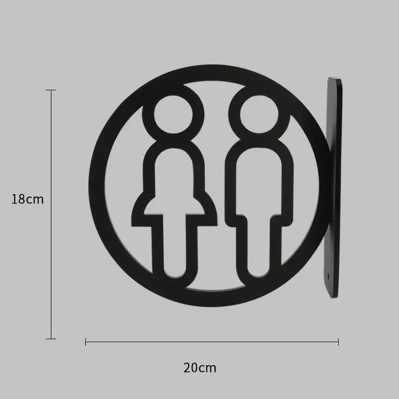 Toilets Plaque Men's and Women's Bathroom Signage Hotel WC Toilet Signage Side-mounted Restroom Reminder Public Toilet Signage-3