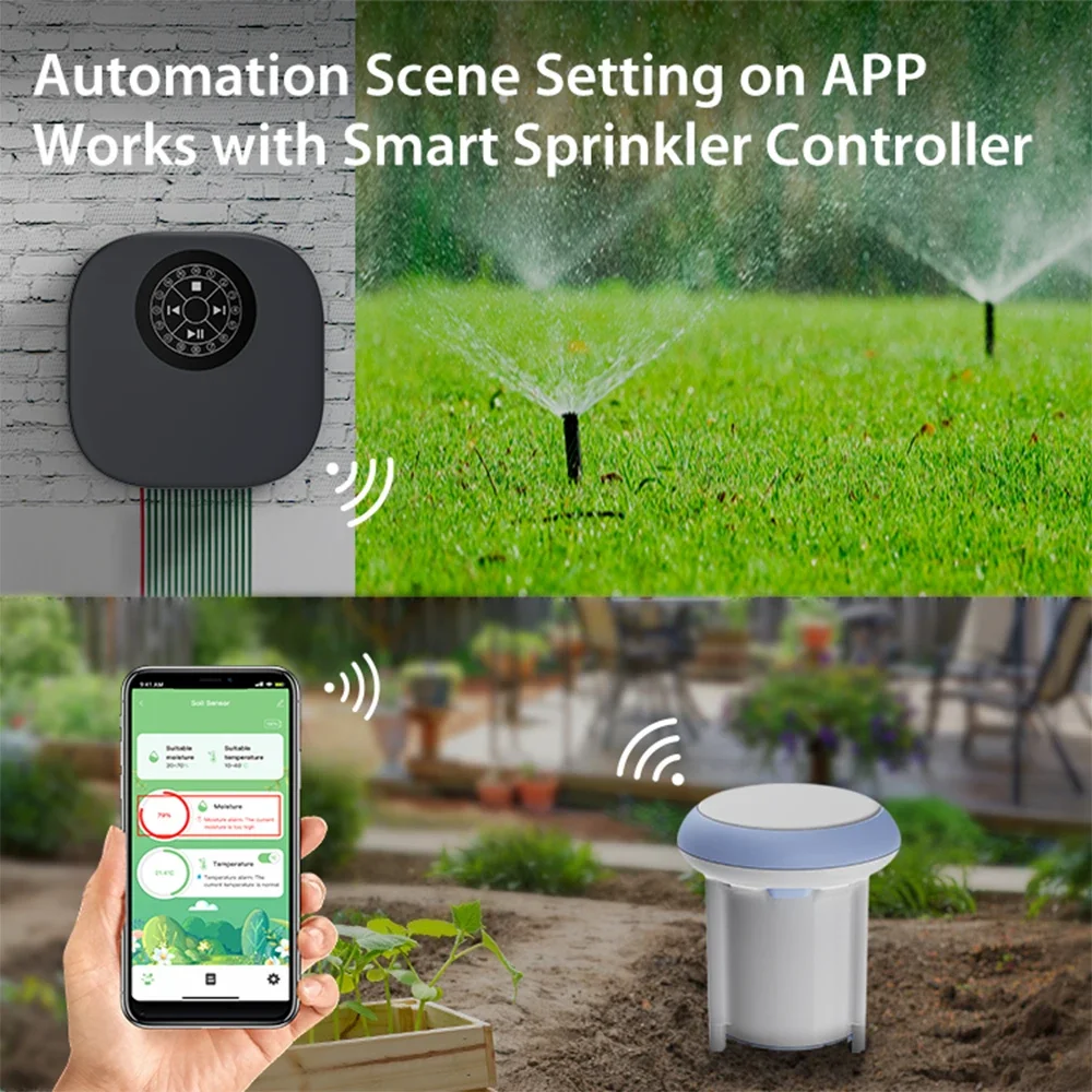 Haozee Tuya Smart Wifi Soil Tester Temperature and Humidity Meter Waterproof hygrometer Garden Automation Irrigation Detector-6