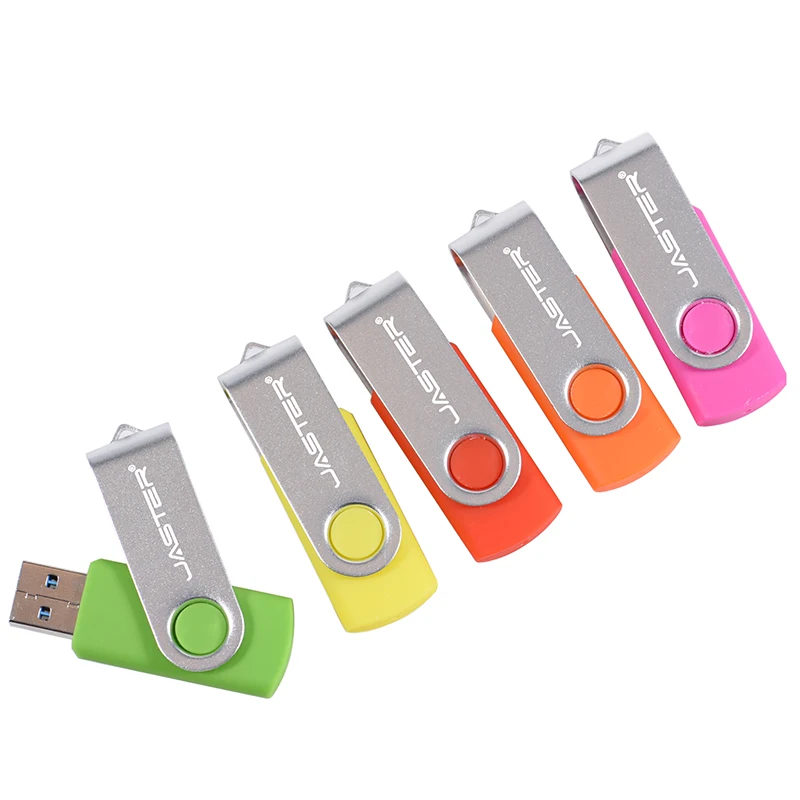 JASTER Rotatable Colorful USB 2.0 Flash Drive 128GB Creative Gift Memory Stick 64GB Silver Clip Pen Drive 32GB U Disk 16GB 8GB-2