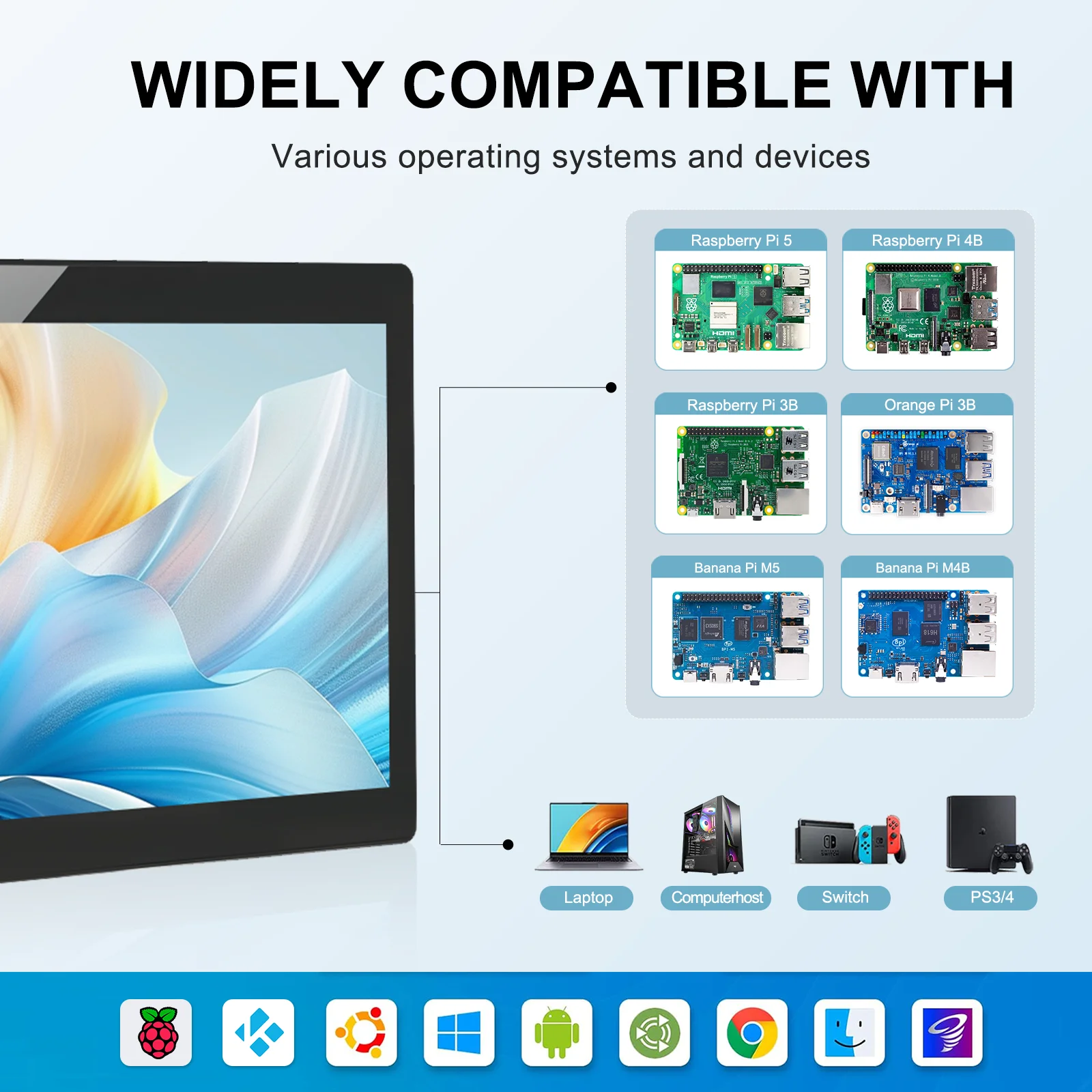 7 inch Touch Screen Raspberry Pi 3 4 HDMI Touch Monitor Banana Pi Industrial Display for Type-C VESA for Pi 3 4 Laptop Sub Xbox-2