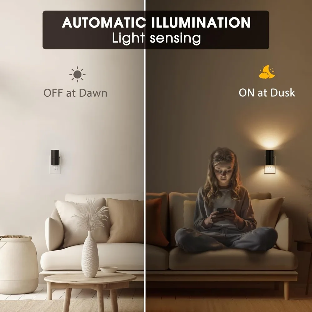 LED Night Light Plug in Modern NightLights EU/US Plug Into Wall Dusk To Dawn Sensor Adjustable Brightness Dimmable for Bedroom-2