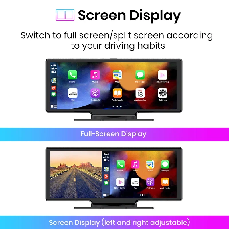 AWESAFE Dash Cam Rearview Camera Wifi Carplay & Android Auto 4K DVR GPS Navigation Video Recorder Dashboard Dual Len 24H Park-4