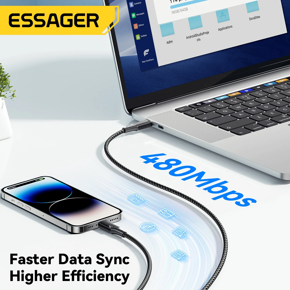 Essager USB C Cable For iPhone 14 13 12 11 Pro Max Xs 8 Plus iPad Macbook Wire 29W PD Fast Charging Type C To Lighting Data Cord-3