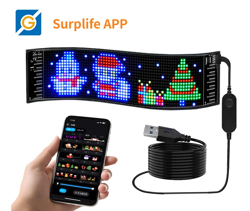LED AD Display Pixel Devil Eye Panel Screen Message Scrolling Sign Board Ultra thin Soft Flexible Advertising Light Car Display-5