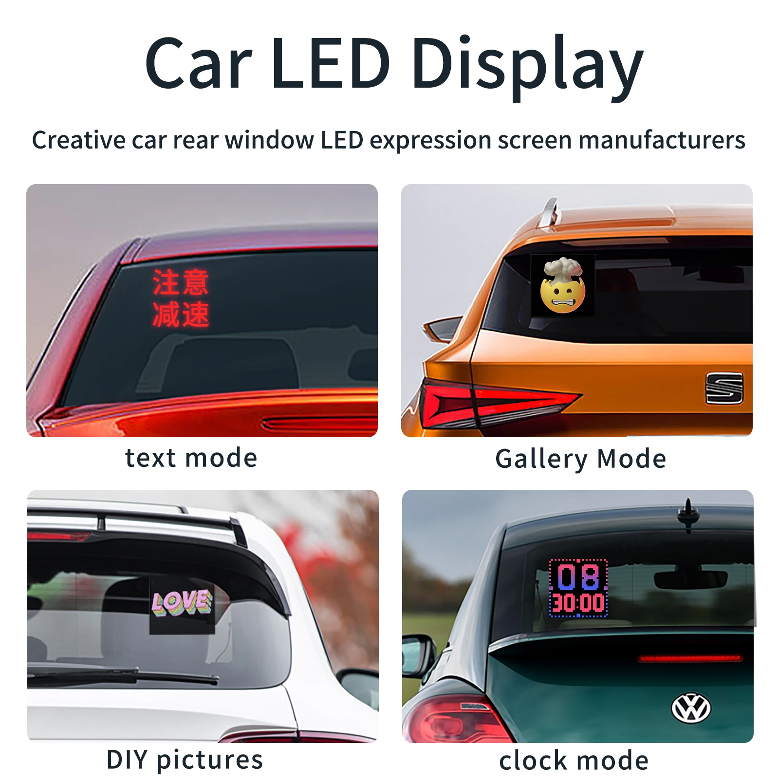 USB 5V Bluetooth Car Advertising LED Sign App Control Logo Neon Light Custom Text Pattern Animation Programmable Display-2