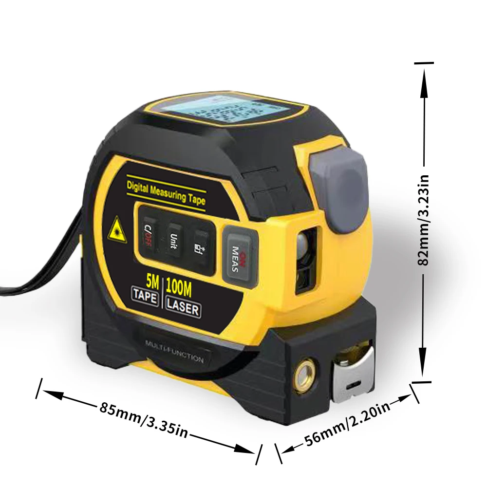 1pc Laser Tape Measure 3 In 1 Digital Tape Measure High Precision Laser Rangefinder Steel Tape Measure-2