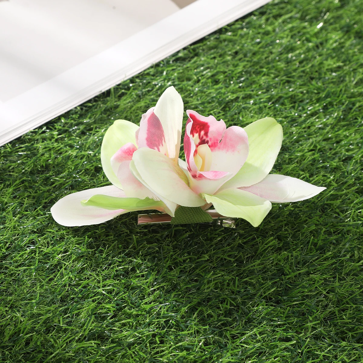 Orchid Flowers Hair Clips Bohemian Small Hairpin Bridal Barrette Beach Wedding Flower Women Holiday Hair Clip Hair Accessories-3