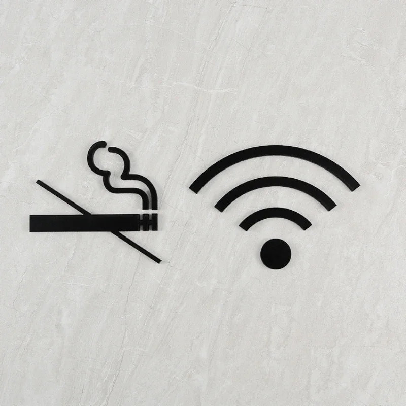 Indicator Plaque Door Plates WIFI Sign No Smoking Warning Reminders Hotel Restaurant Public Shope Signage Acrylic Signage-5