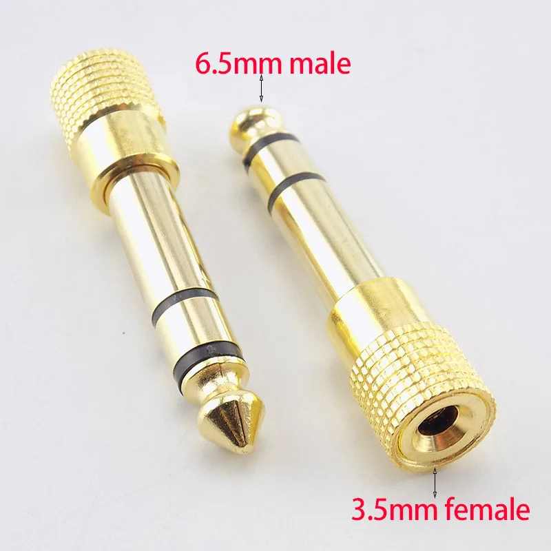 Audio 6.5 to 3.5 Adapter Microphone Mic Headset 3.5mm Female to 6.35 Male Plug Small to Large-2