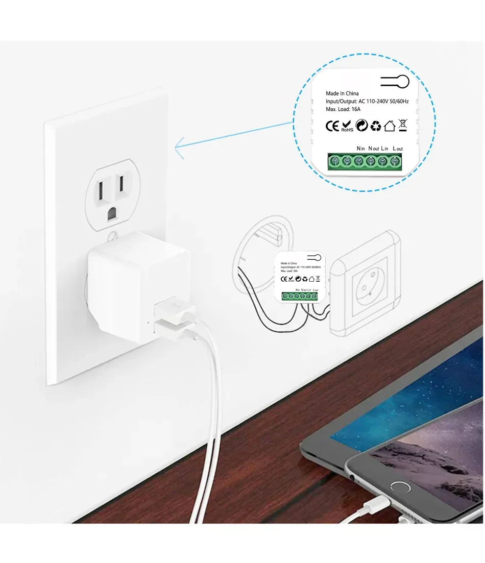 Tuya Smart ZigBee Socket Switch Module KWh Meter Energy Monitor Timer 16A Overload Protect Support Google Home Alexa-5
