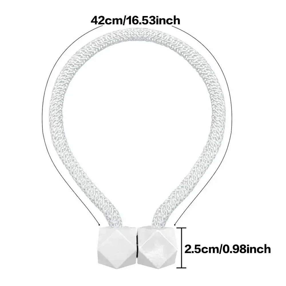 4pcs Curtain Tiebacks with Strong Magnet Thick Rope Design for Bedroom Living Room Kitchen Durable Plastic Home Decor Accessory-4