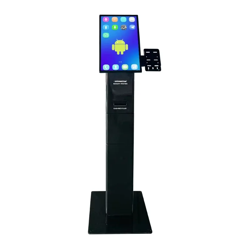 21.5'' Hotel/Parking Lot/Restaurant Self-service Payment Kiosk Printer 80mm NFC QR Scanner Passport Reader Self Checkout Machine