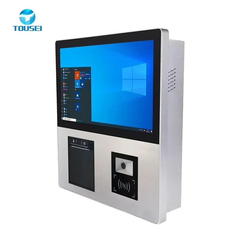 hot saleSmart Touch Screen 15.6 Inch Qr Code Scanner Kiosk Ticket Printing Self Service Order Pos System Payment Terminal-2