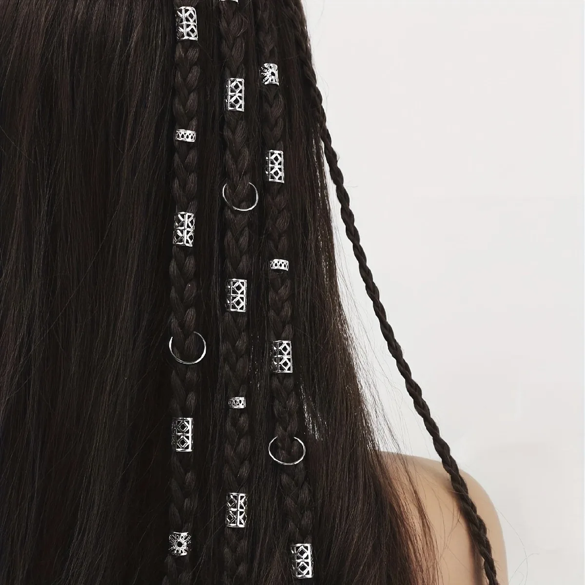 80pcs Dreadlock Hair Beads - Stylish Alloy Hair Accessories Loc Hair Jewelry for Braids for Girls and Women-5