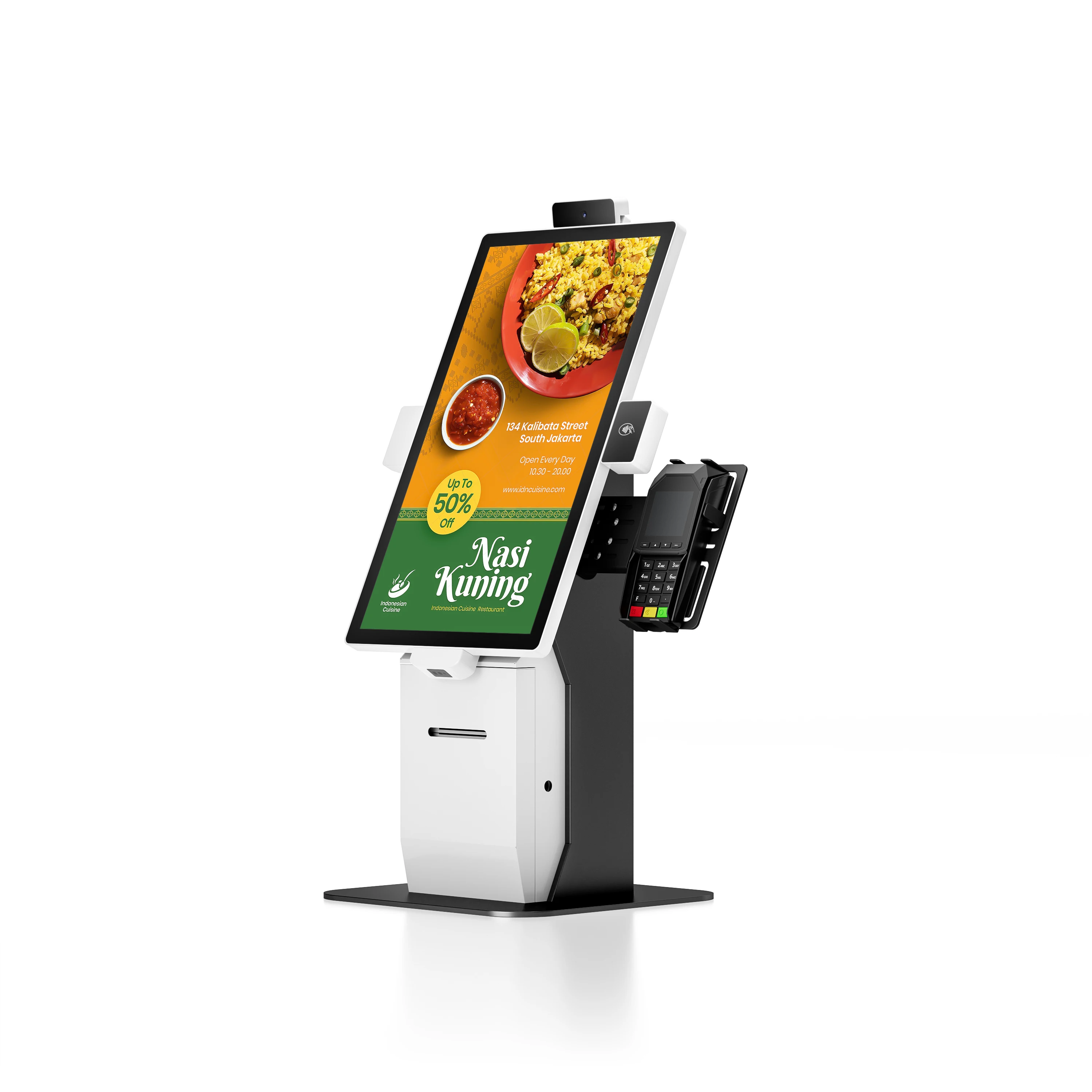 21.5 Inch Counter Top LCD Self Service Kiosk Self Ordering Kiosk Window Operation System Restaurant Ordering Payment Kiosk-2