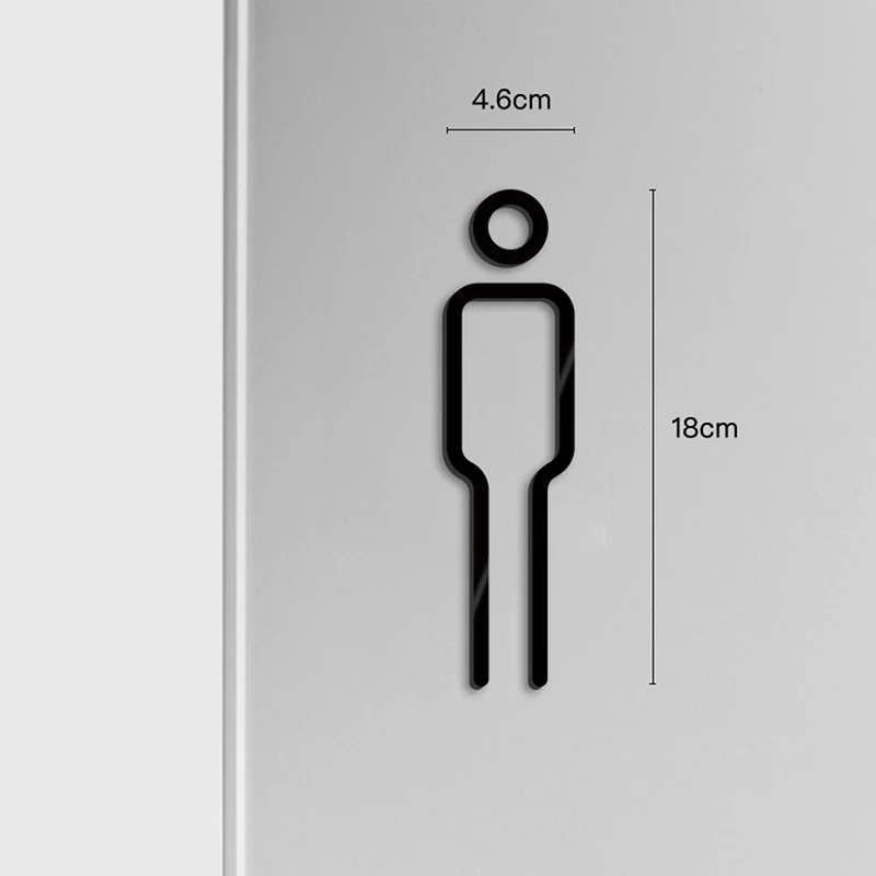 1Pair Acrylic WC Signs Shop Hotel 3D Men's Toilet Women's Toilet Wall Sticker Toilet Door Signage Wash Room Door Wall Label-4