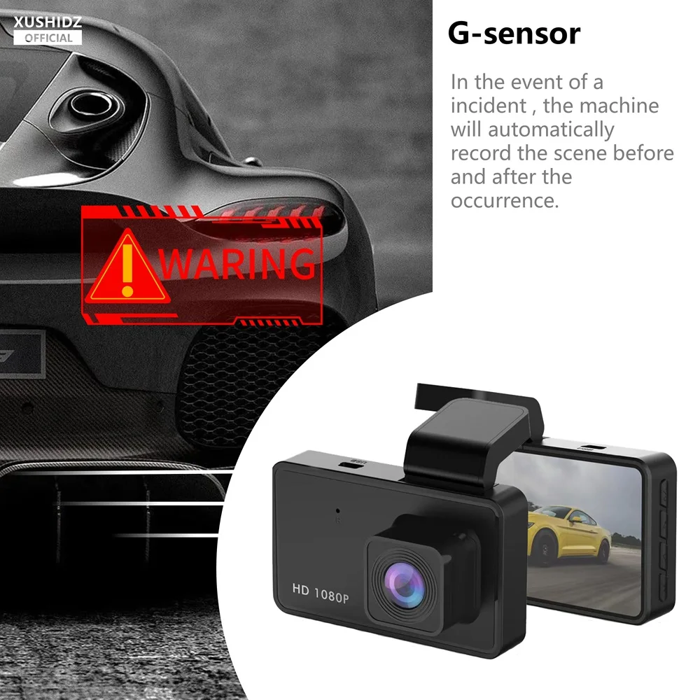 XUSHIDZ Q10 1080P NEW Dash Cam Night Vision Car DVR Vehicle Recorder Car Camera G-sensor HDR DVR  Loop Recording Dashcam-3