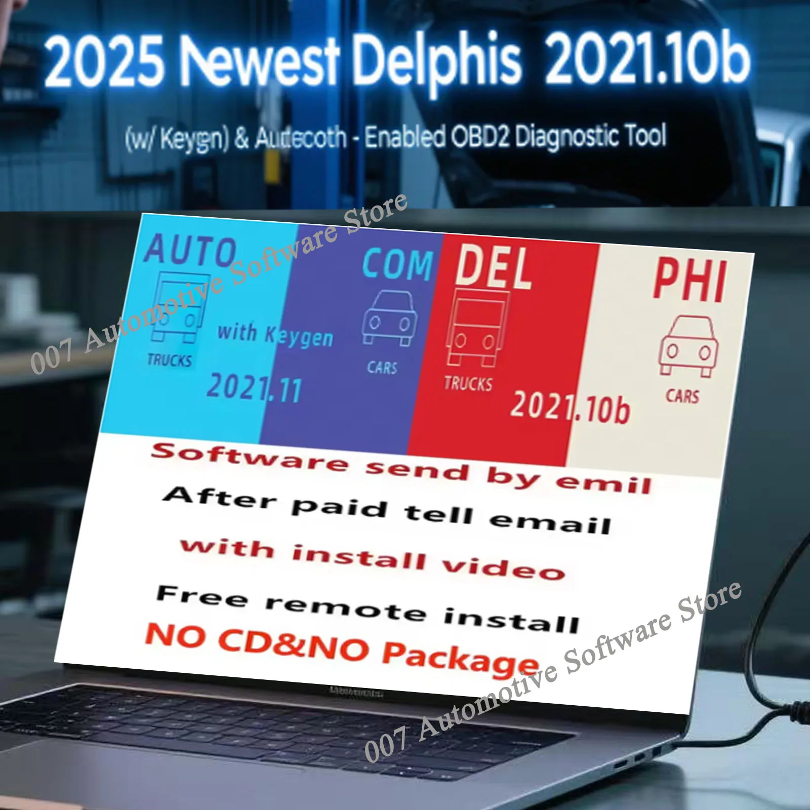 Delphis 2021.10b Software with Keygen DS 150 Autocoms 2021.11 OBD2 Diagnostic Tool Bluetooth Compatible New Release 2025