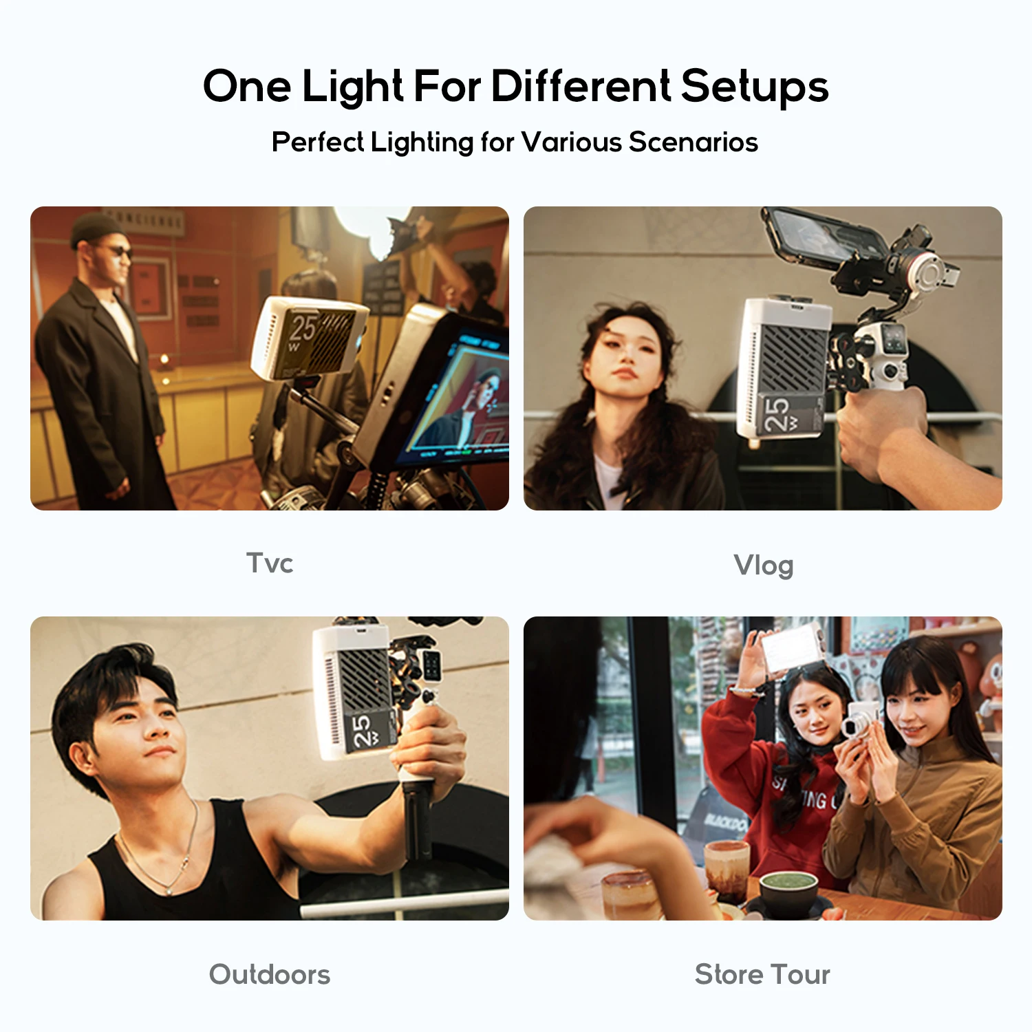 ZHIYUN Official CINEPEER CM25 25W Led Light Handheld Pocket Video Light Bi Color Photo Fill Light Photography Lighting-5