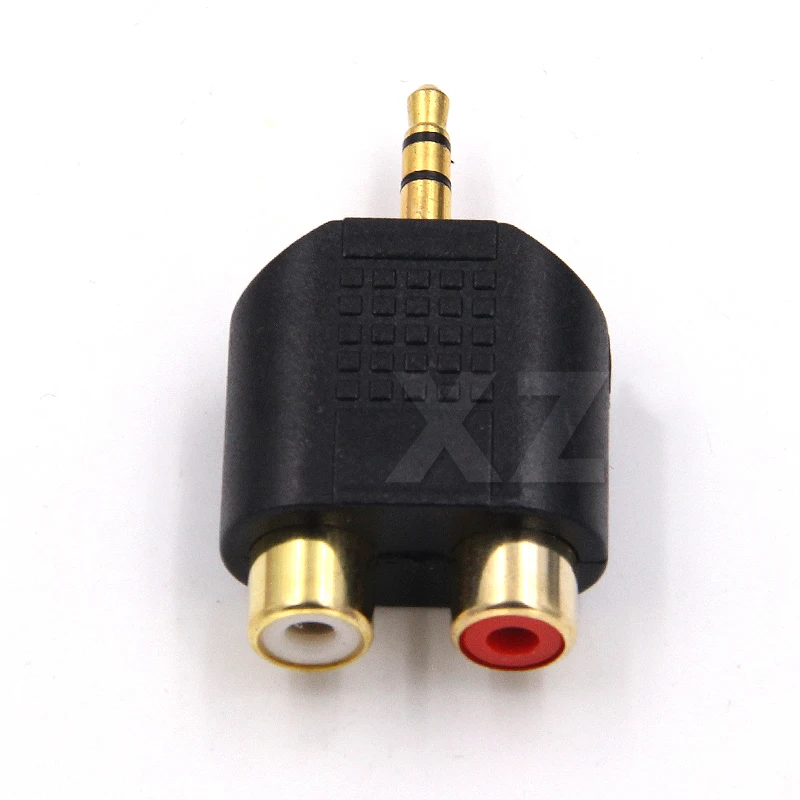 3.5mm Stereo Male To 2 RCA Female Adapter Gold Plated Male Jack To 2 RCA Female Splitter Connector For Computer Speaker Earphone