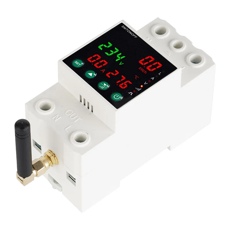 Tuya WiFi Single Phase 2P 63A Auto-Reclosing Over Under Voltage Protector Prepaid Meter Timer Switch Voice Remote Control-3