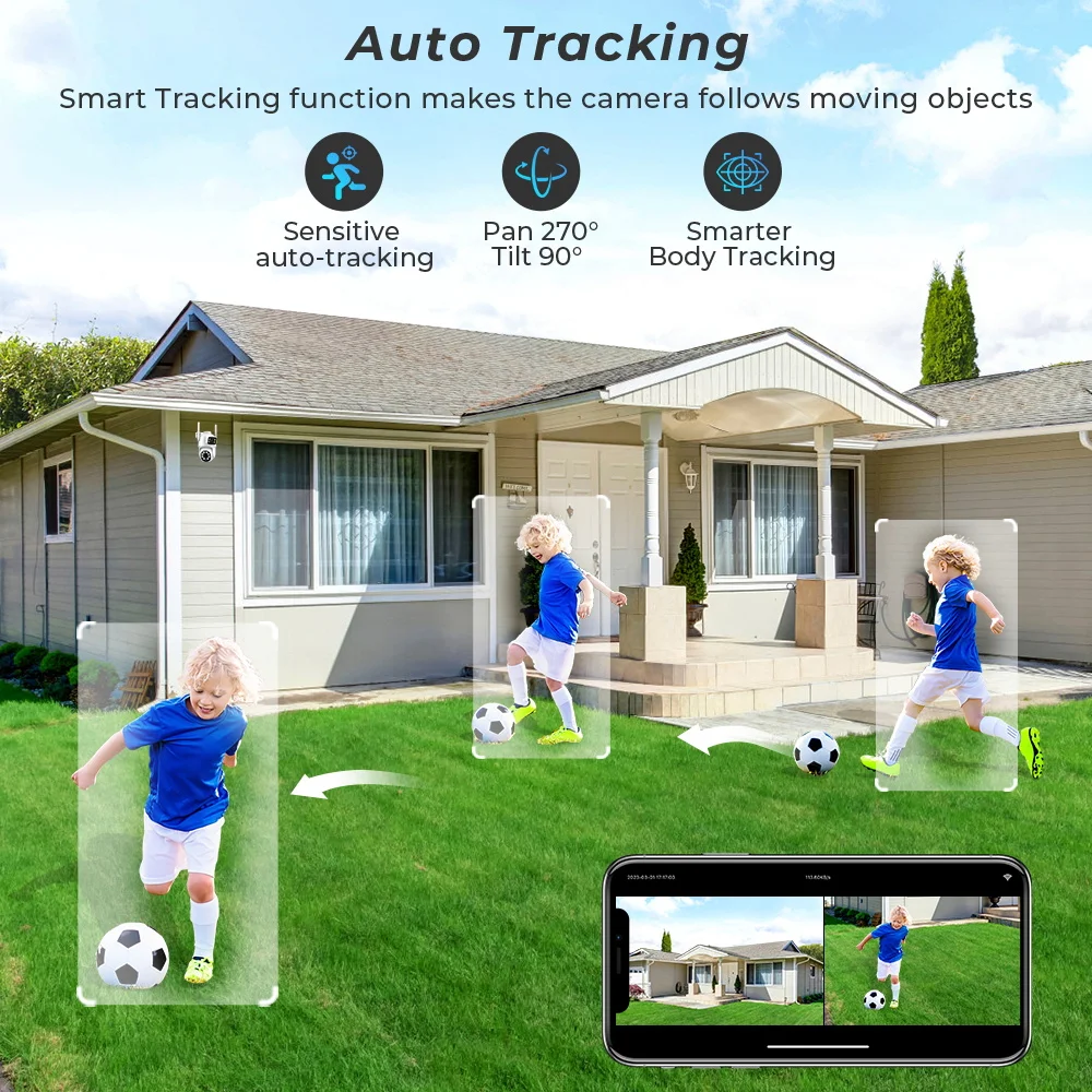 BESDER 4K 8MP Wifi Camera PTZ Outdoor Dual Screen Human Detection Dual Lenses 10MP Security Protection IP Camera Audio O-Kam Pro-4