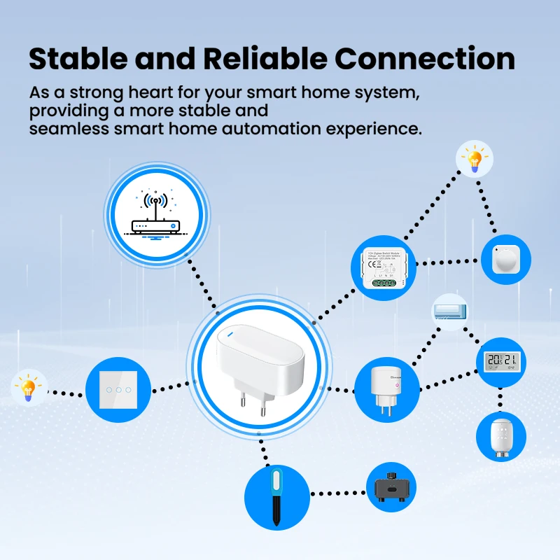 KEMEK Tuya ZigBee Gateway Hub Plug-in Type Multi-mode ZigBee Gateway Bridge Bluetooth Mesh Hub Supports Smart Home Automation-6