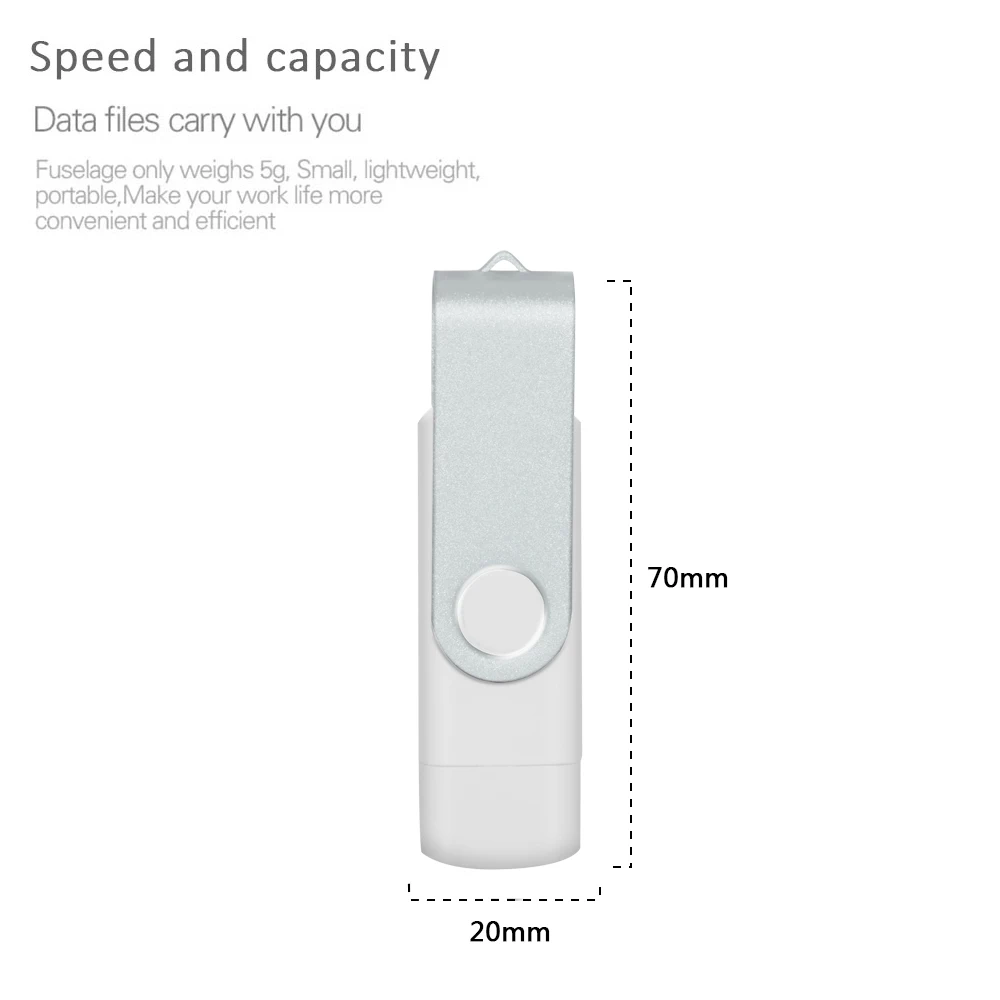 Type-C USB 3.0 High speed flash drive 2 IN 1 360° Rotate Freely Pen Drive 128GB/64GB/32GB/16GB Multi-format Compatible U Disk-6