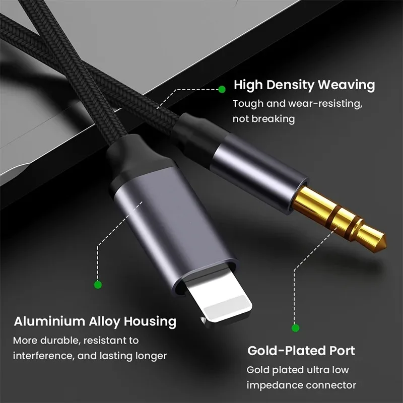 3.5mm Jack Aux Cable Car Speaker Headphone Adapter for iPhone 15 14 13 12 11 Pro Audio Splitter Cable for IOS 14 Above Converter-4